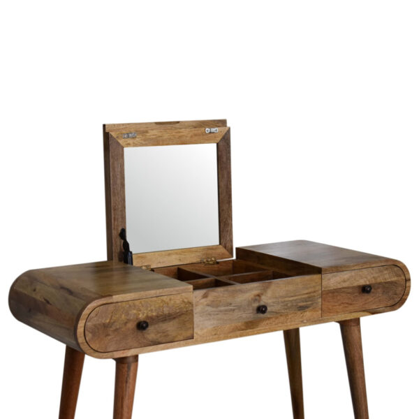 mensta Nordic Dressing Table with Foldable Mirror – Space-Saving Vanity - Image 5