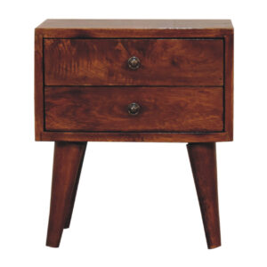 Mensta Compact Chestnut Bedside Table – Modern Design, Space-Saving