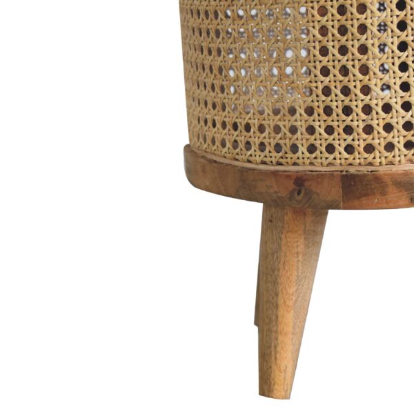 Mensta Rattan Footstool with Cozy Boucle Seat – Stylish & Comfortable - Image 6