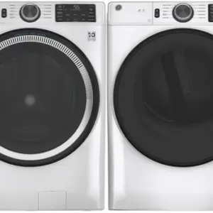 GE Side-by-Side Washer & Dryer Set with Front Load Washer and Gas Dryer