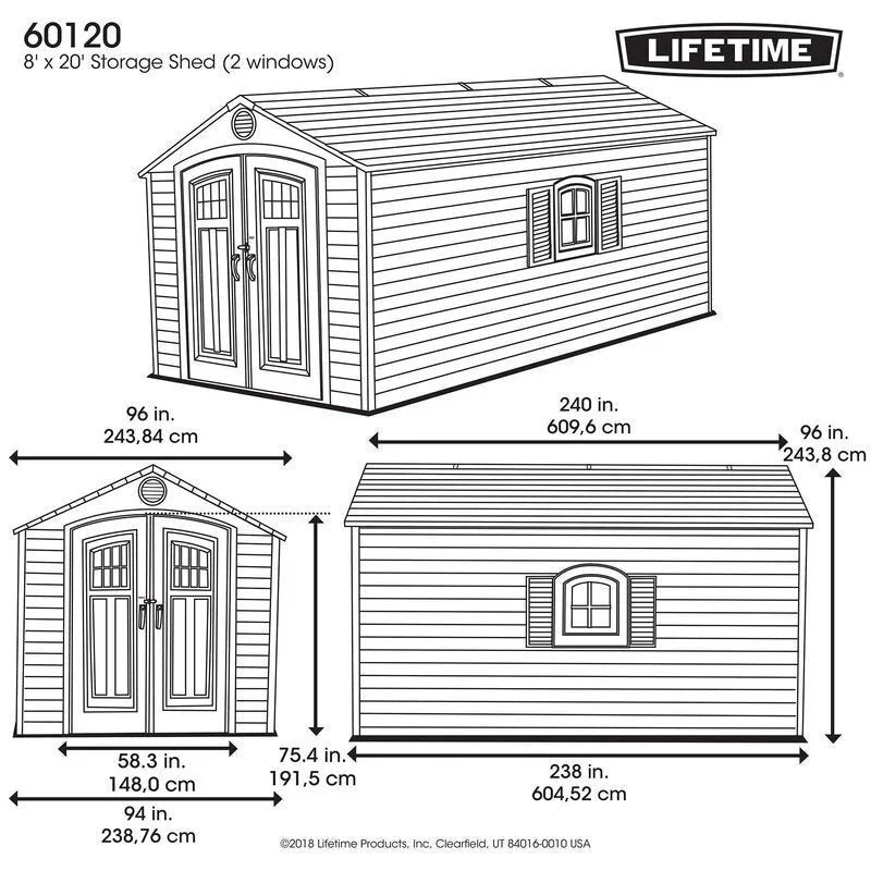 D Plastic Storage Shed 8 ft. W x 20 ft - Image 7